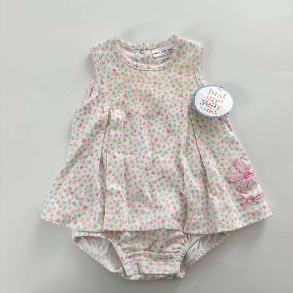 Y2K deadstock Just One Year floral romper 0-3m